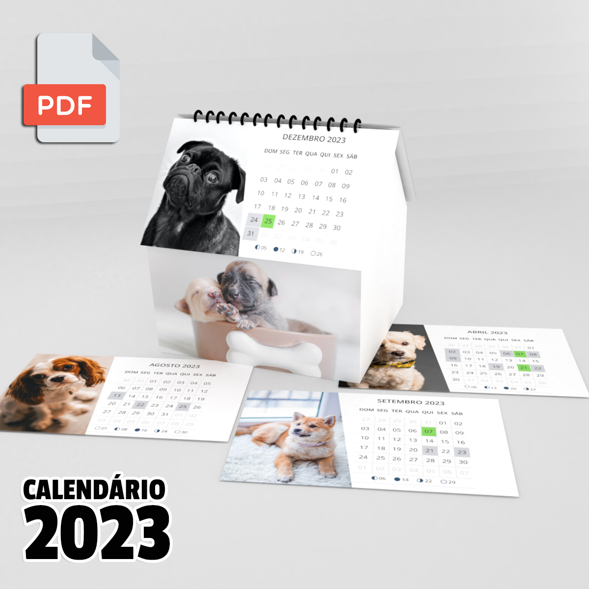 Calendario 2023 I Love Puppies